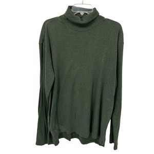 Polo Ralph Lauren Vintage Mens Turtleneck Long Sleeve Pullover XL Green Cotton